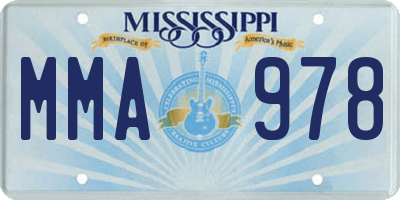 MS license plate MMA978