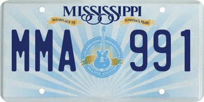 MS license plate MMA991