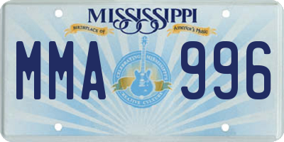 MS license plate MMA996