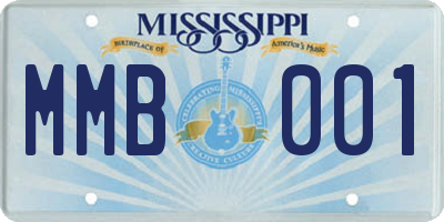 MS license plate MMB001