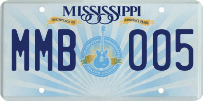 MS license plate MMB005
