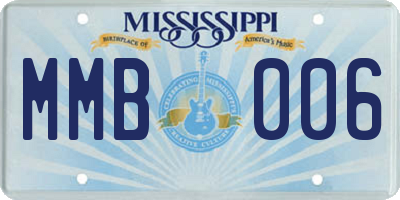 MS license plate MMB006
