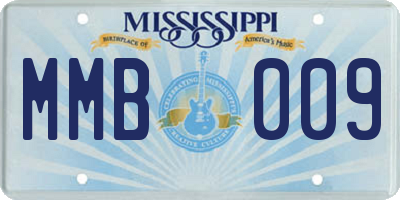 MS license plate MMB009