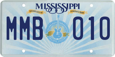 MS license plate MMB010