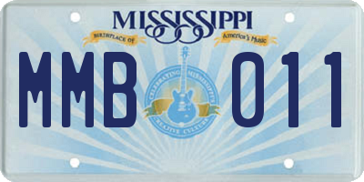 MS license plate MMB011