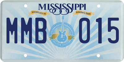 MS license plate MMB015