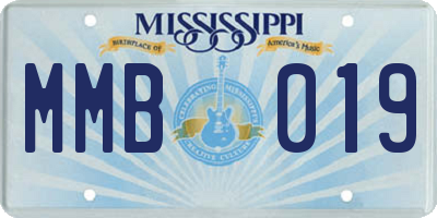 MS license plate MMB019