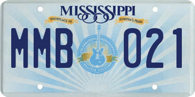 MS license plate MMB021