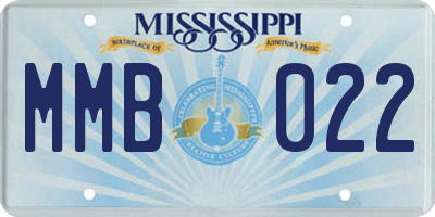 MS license plate MMB022
