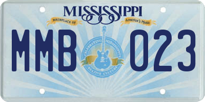 MS license plate MMB023