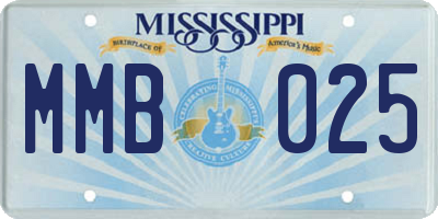 MS license plate MMB025