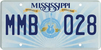 MS license plate MMB028