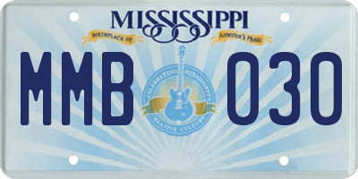 MS license plate MMB030