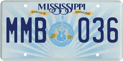 MS license plate MMB036