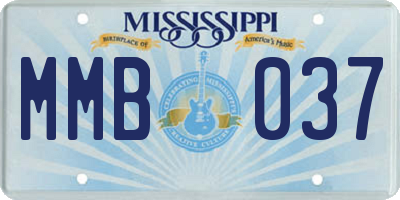 MS license plate MMB037