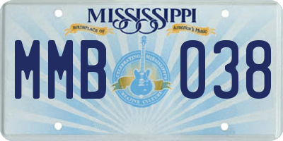 MS license plate MMB038