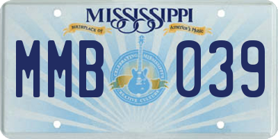 MS license plate MMB039