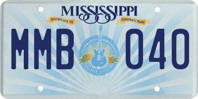 MS license plate MMB040