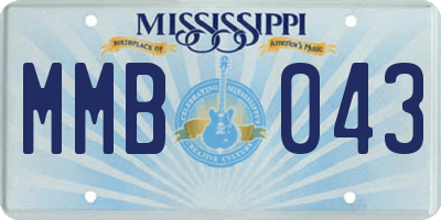 MS license plate MMB043