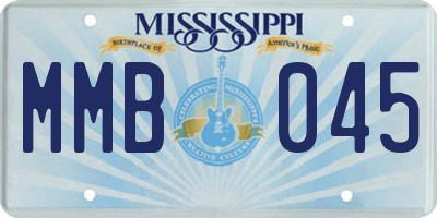 MS license plate MMB045
