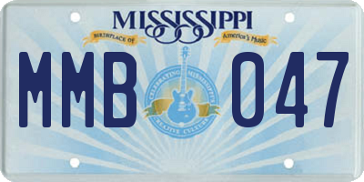 MS license plate MMB047