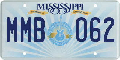 MS license plate MMB062