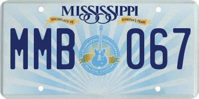 MS license plate MMB067