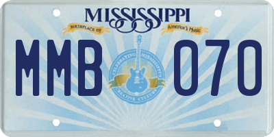 MS license plate MMB070