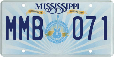 MS license plate MMB071