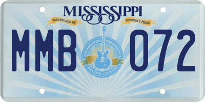 MS license plate MMB072