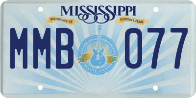 MS license plate MMB077