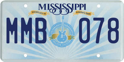 MS license plate MMB078