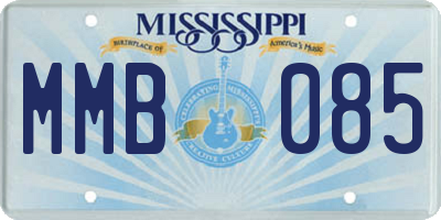 MS license plate MMB085