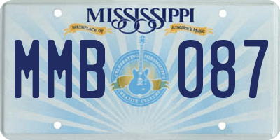 MS license plate MMB087