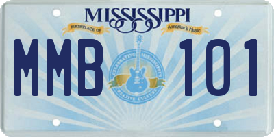 MS license plate MMB101
