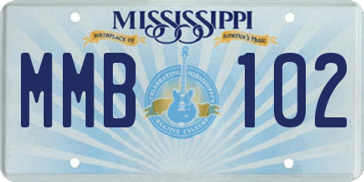 MS license plate MMB102