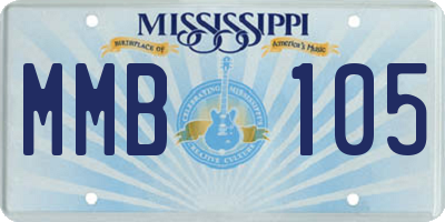 MS license plate MMB105