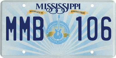 MS license plate MMB106