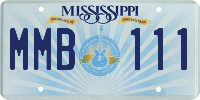 MS license plate MMB111