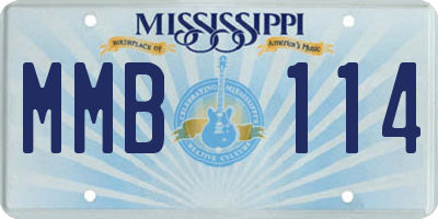 MS license plate MMB114