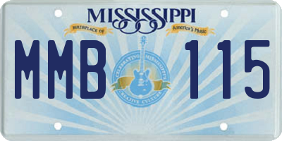 MS license plate MMB115