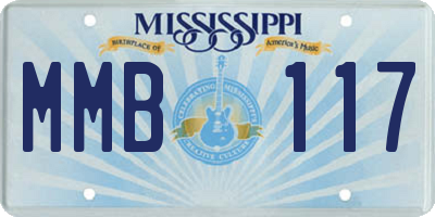 MS license plate MMB117