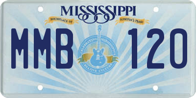 MS license plate MMB120
