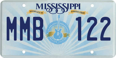 MS license plate MMB122