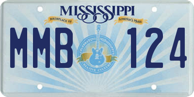 MS license plate MMB124