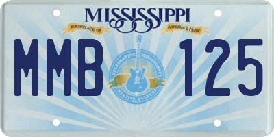 MS license plate MMB125