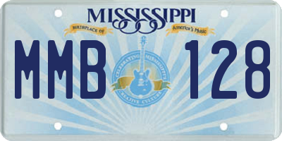 MS license plate MMB128