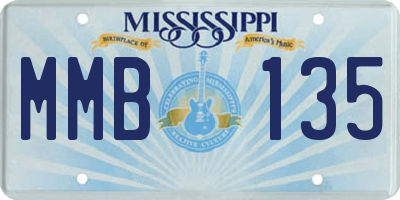 MS license plate MMB135