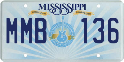MS license plate MMB136
