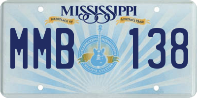 MS license plate MMB138